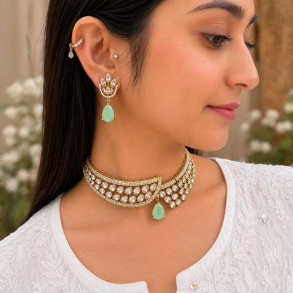 Akshara Ad Choker - Mint