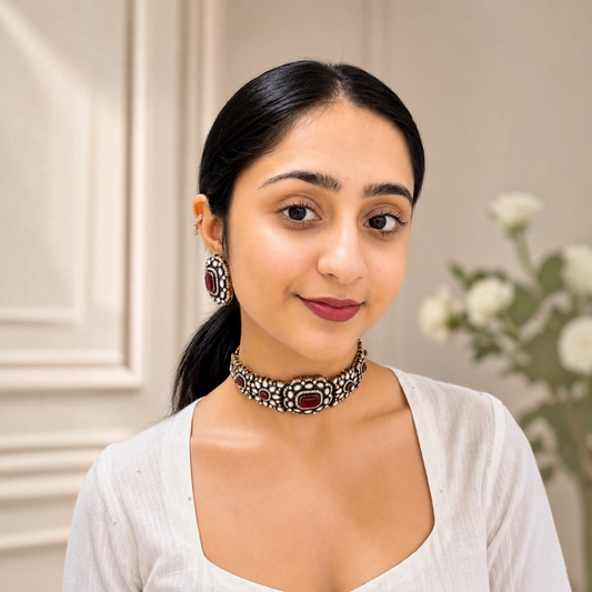 Ridima Moissanite Choker - Ruby