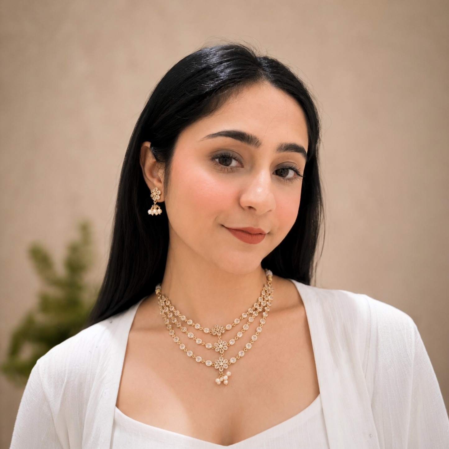 Ria Layered Necklace - White