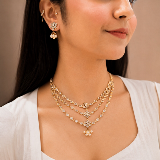 Ria Layered Necklace - White