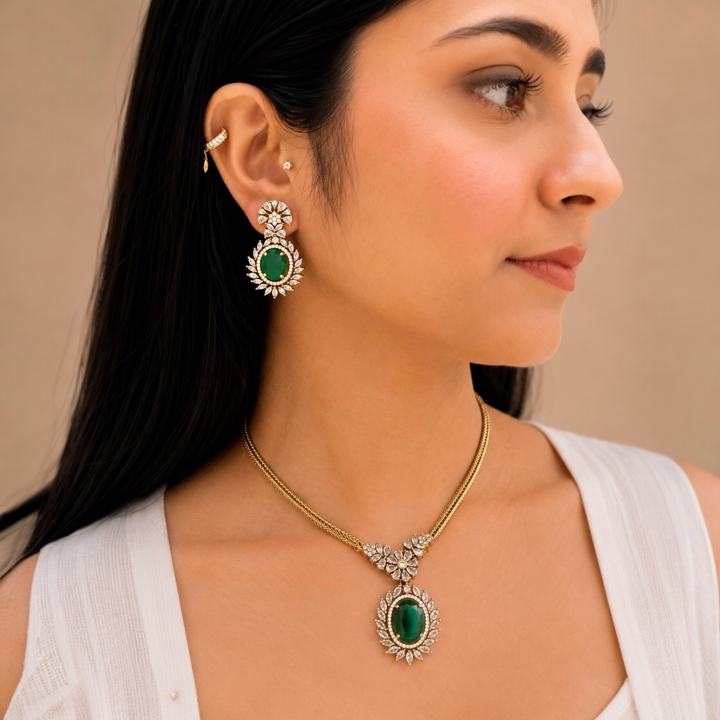 Inayat Ad Necklace - Green