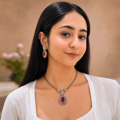 Inayat Ad Necklace - Ruby