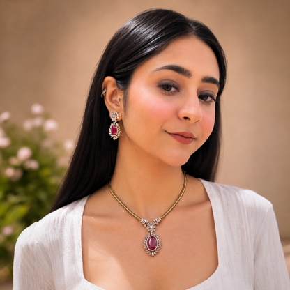 Inayat Ad Necklace - Ruby