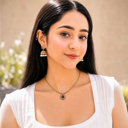 Mira Pendent Necklace - Green