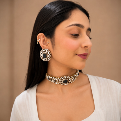 Kirat Moissanite Choker - Blue