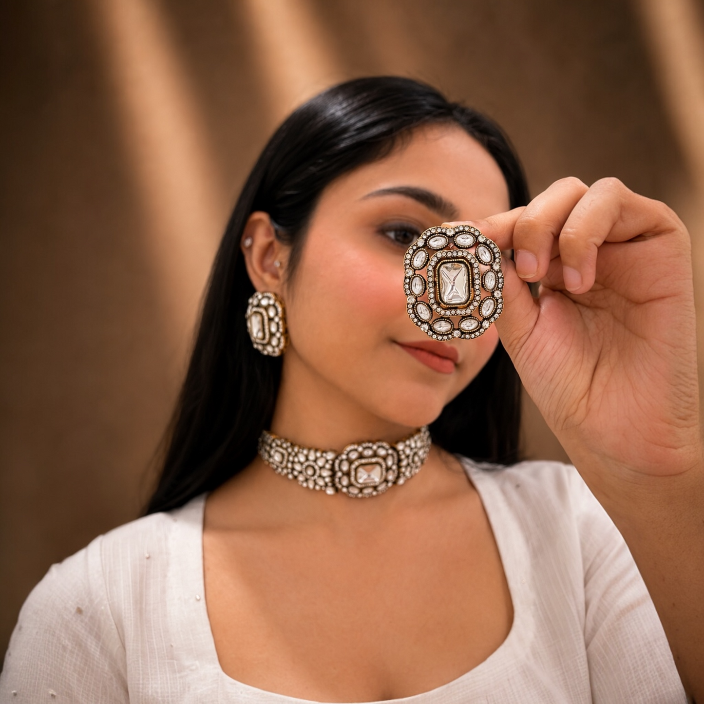 Kirat Moissanite Choker - White