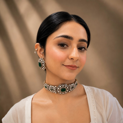 Kirat Moissanite Choker - Green