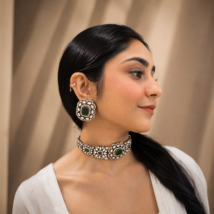 Kirat Moissanite Choker - Green