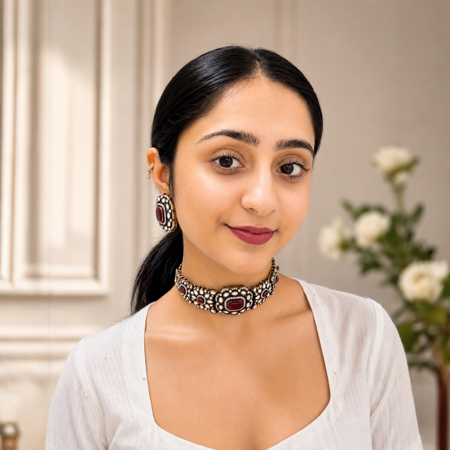 Kirat Moissanite Choker - Ruby