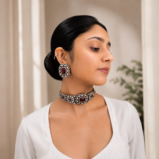 Kirat Moissanite Choker - Ruby
