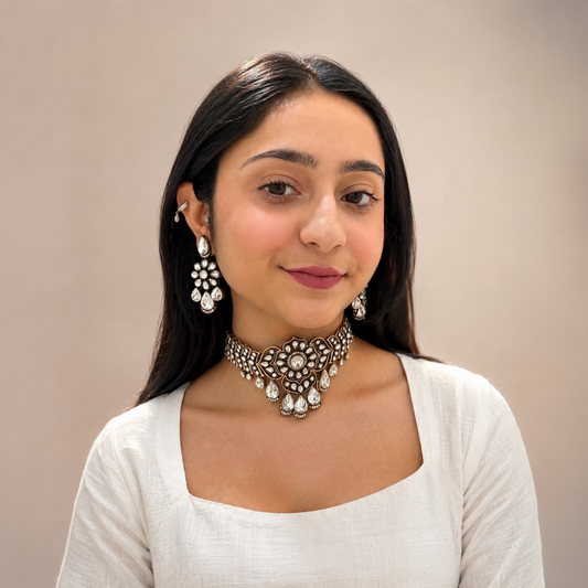 Zara Moissanite Choker - White