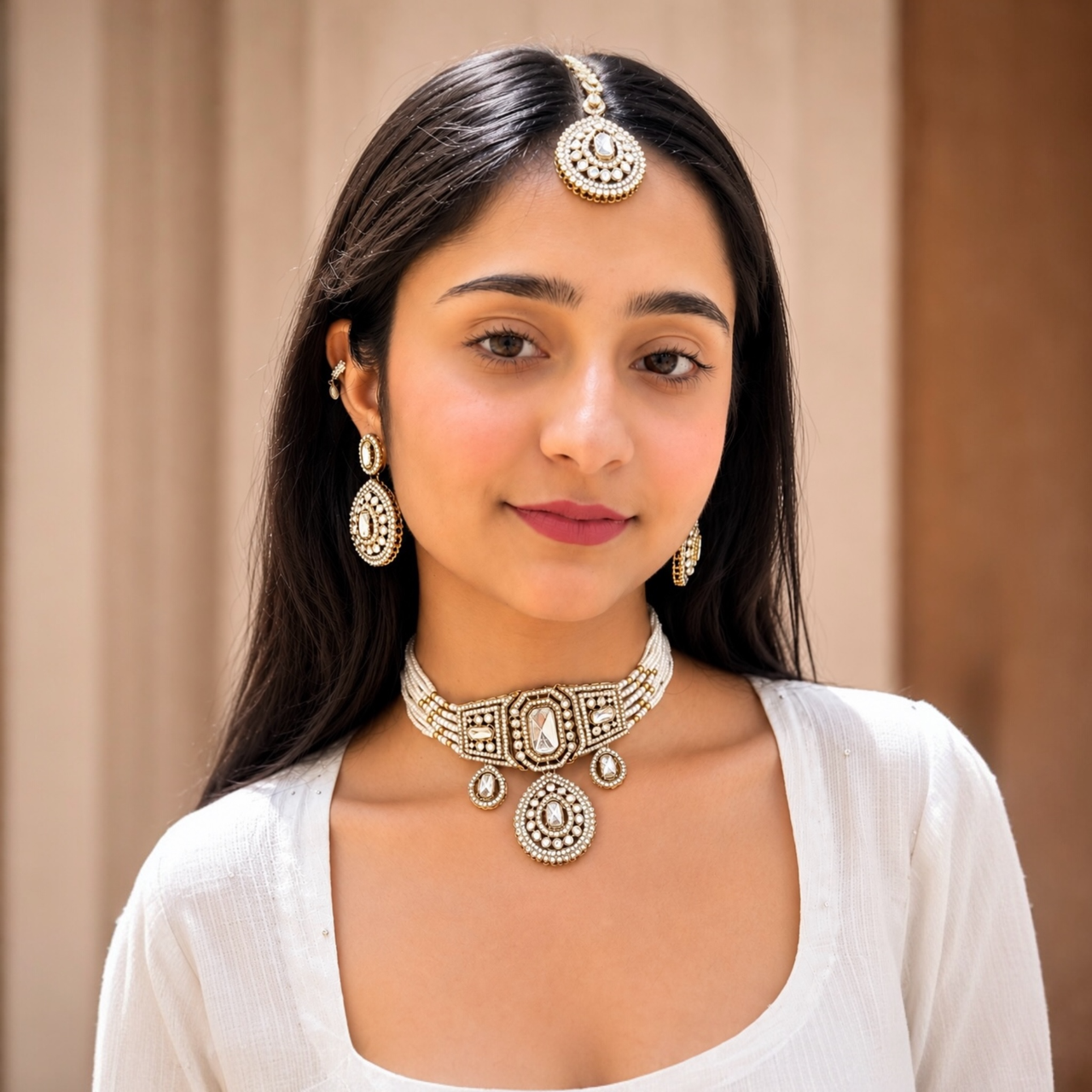 Namya Pearl Moissanite Choker-White