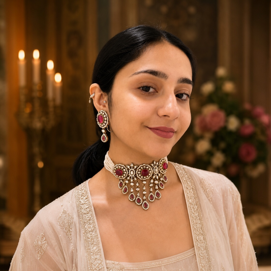Vrinda Waterfall Choker - Rani