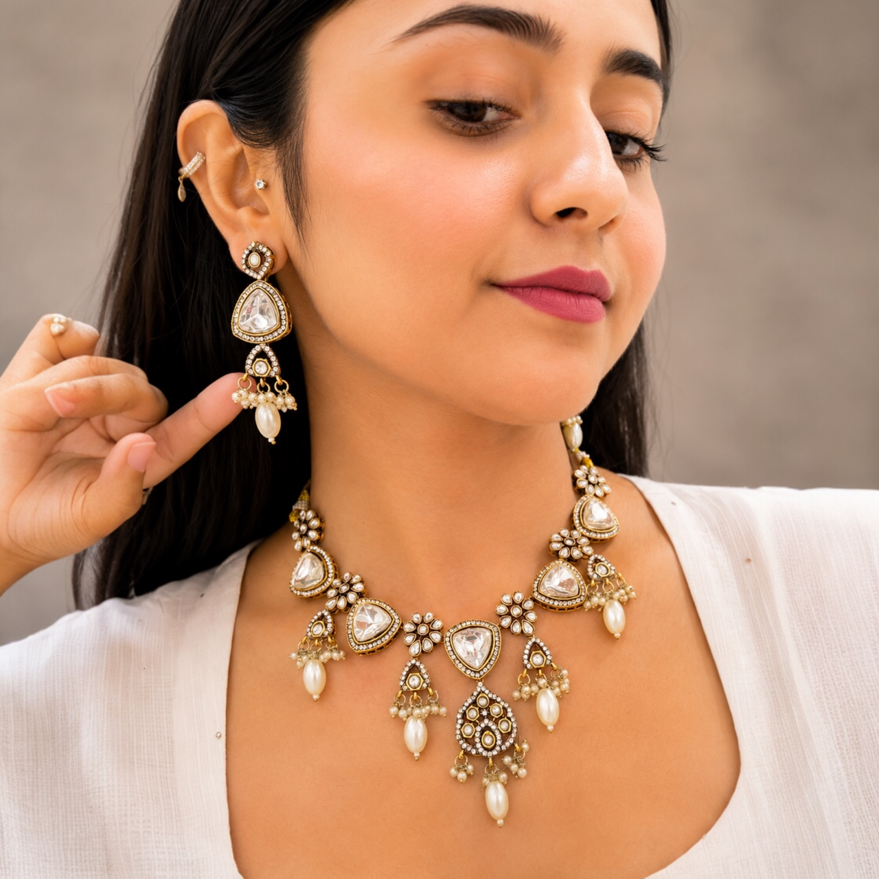 Aranya Moissanite Necklace-White