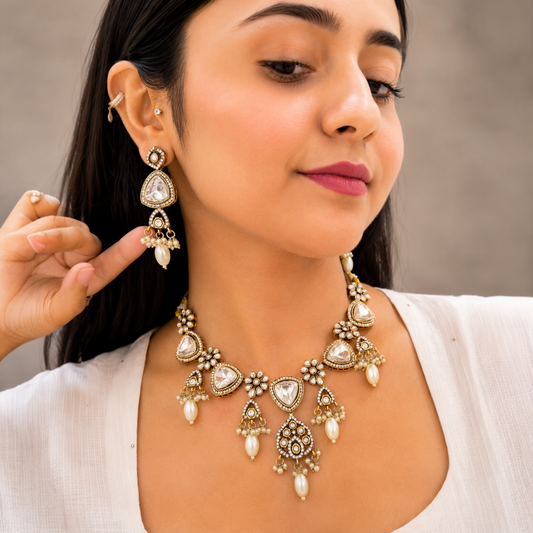 Aranya Moissanite Necklace-White