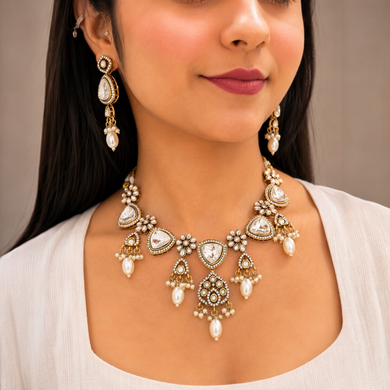 Aranya Moissanite Necklace-White