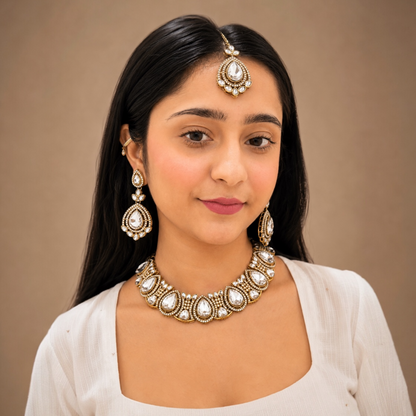 Payal Moissanite Necklace-White