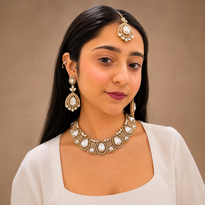 Payal Moissanite Necklace-White