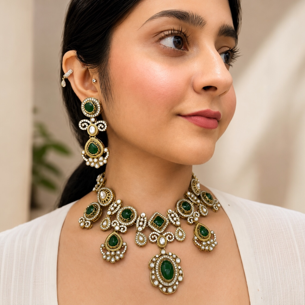 Preeti Sabya Necklace-Green