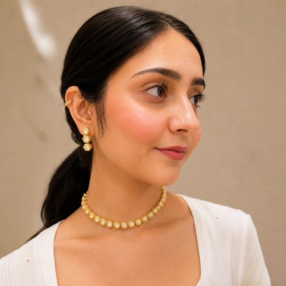 Manvi Moissanite Necklace - Gold