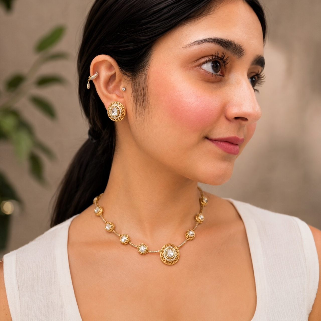 Sita Moissanite Necklace-White