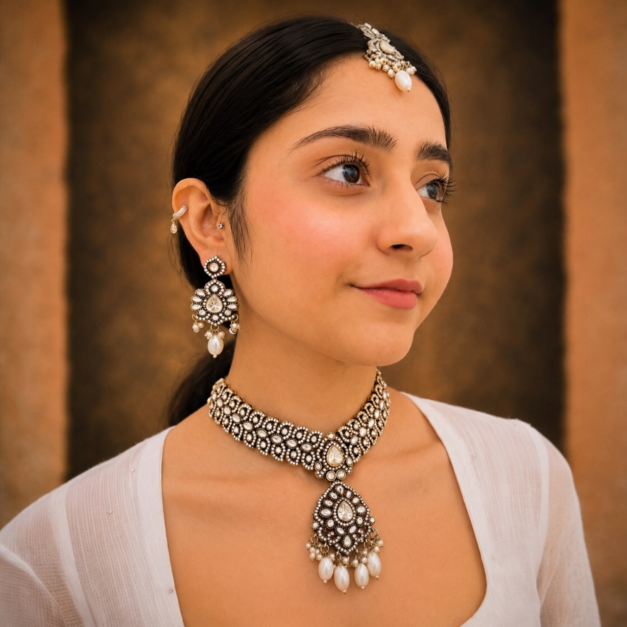 Vibha Moissanite Choker - White