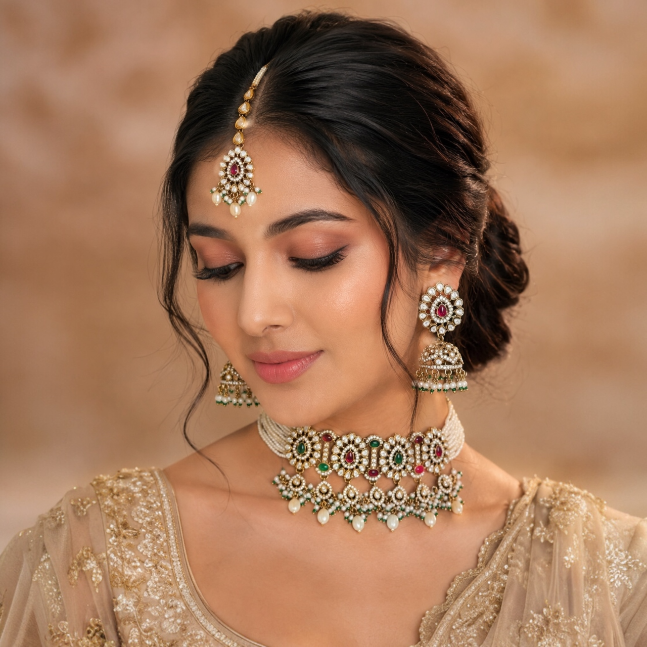 Priya Kundan Choker - Rani Green