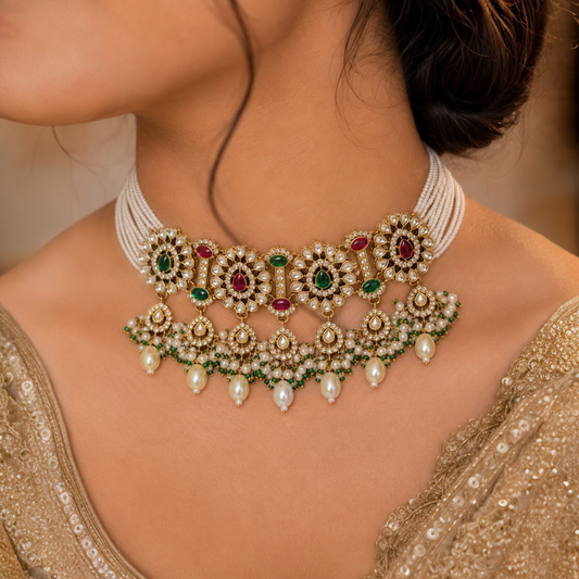Priya Kundan Choker - Rani Green