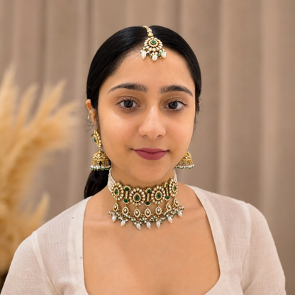 Priya Kundan Choker - Green