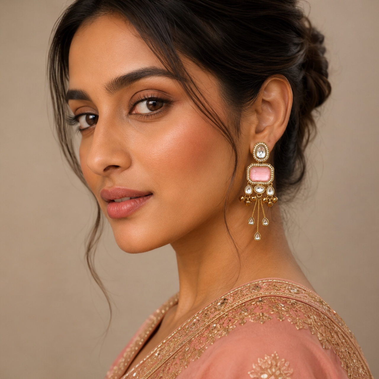 Alia Earrings - Pink