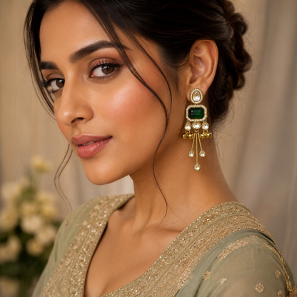 Alia Earrings - Green