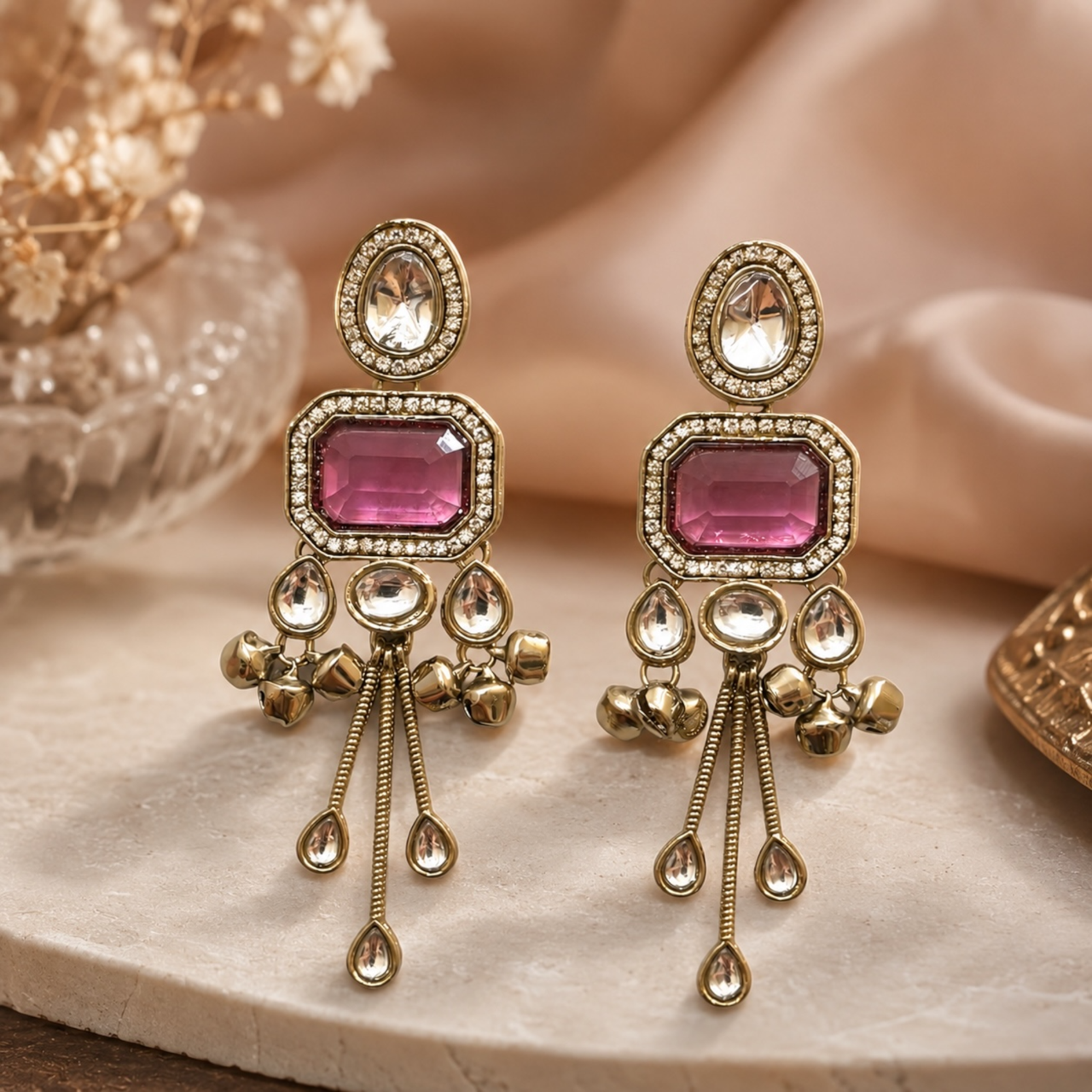 Alia Earrings - Onion Pink