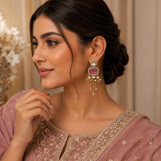 Alia Earrings - Onion Pink