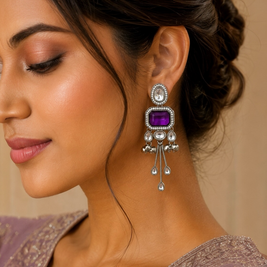 Alia Earrings - Purple