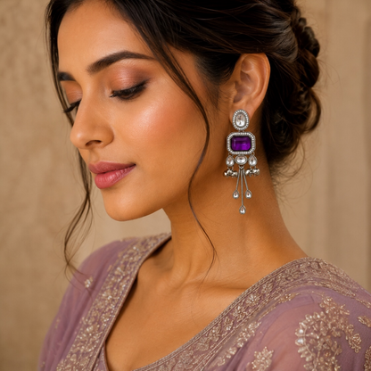 Alia Earrings - Purple