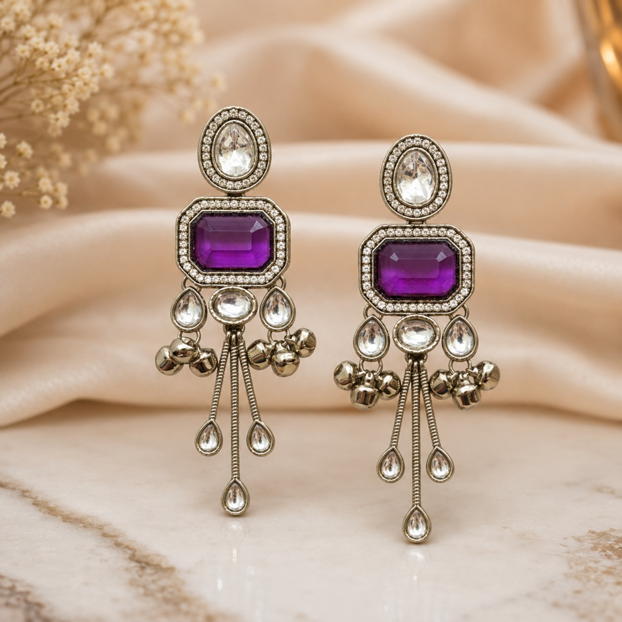Alia Earrings - Purple