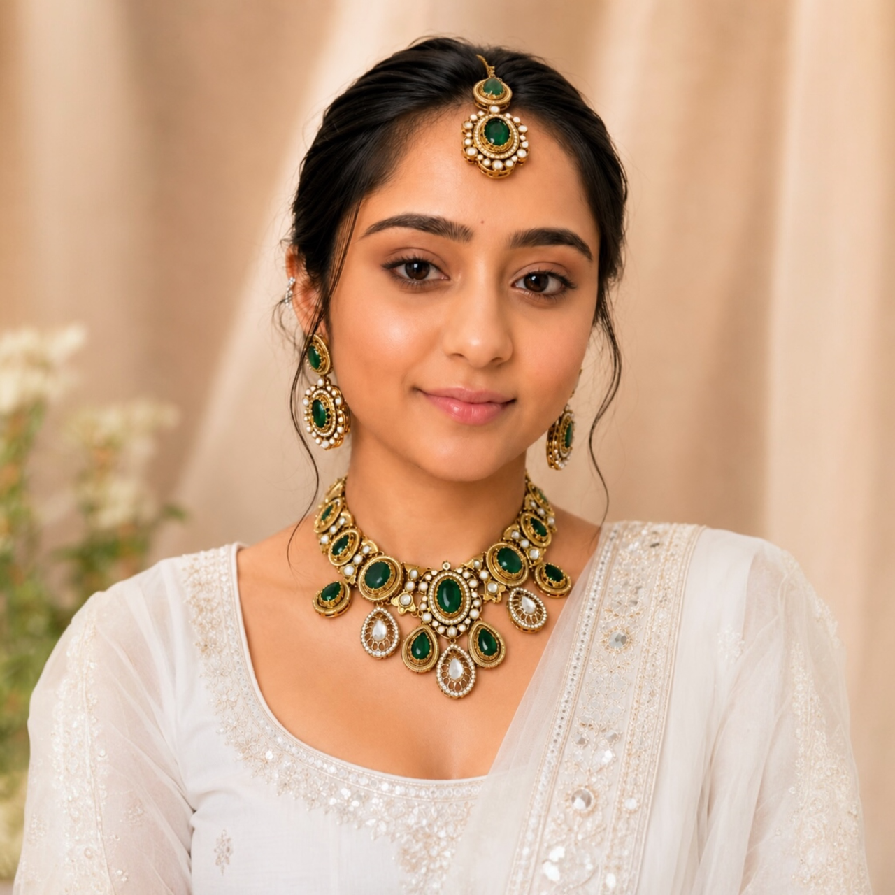 Shruti Sabya Necklace - Green