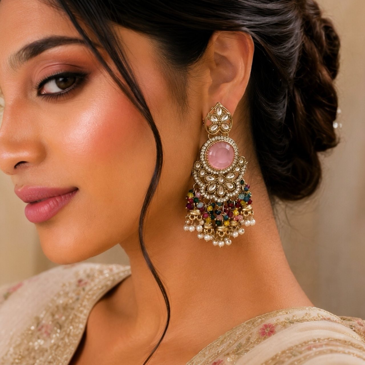 Sidya Earrings - Multi Pink