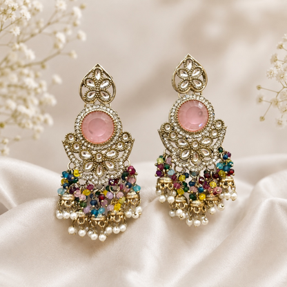 Sidya Earrings - Multi Pink