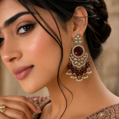 Sidya Earrings - Maroon
