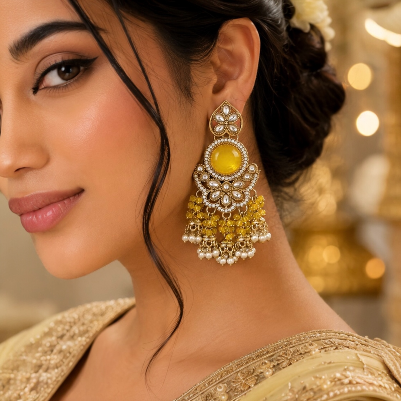 Sidya Earrings - Yellow