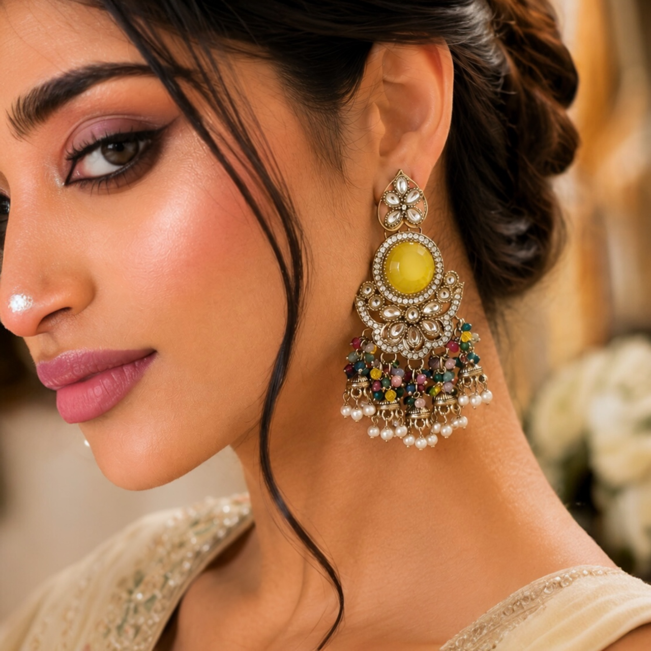 Sidya Earrings - Yellow Multi