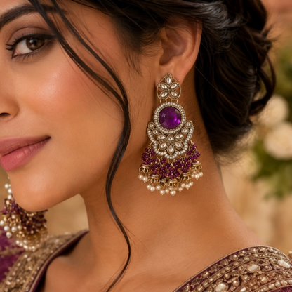 Sidya Earrings - Purple