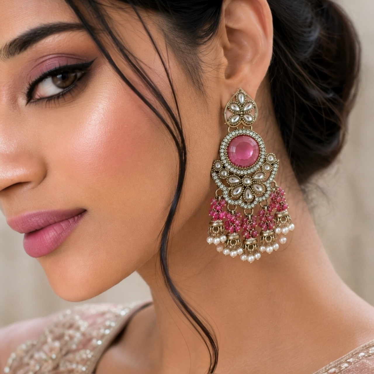 Sidya Earrings - Onion Pink
