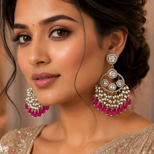 Tripti Chandbali - Rani Pink