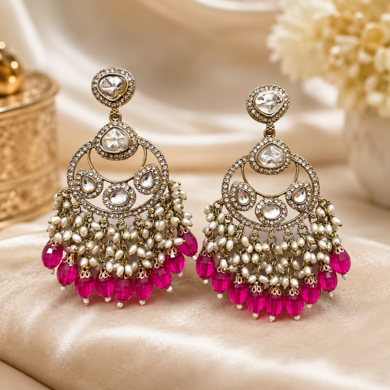 Tripti Chandbali - Rani Pink