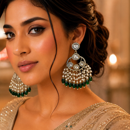 Tripti Chandbali - Bottle Green