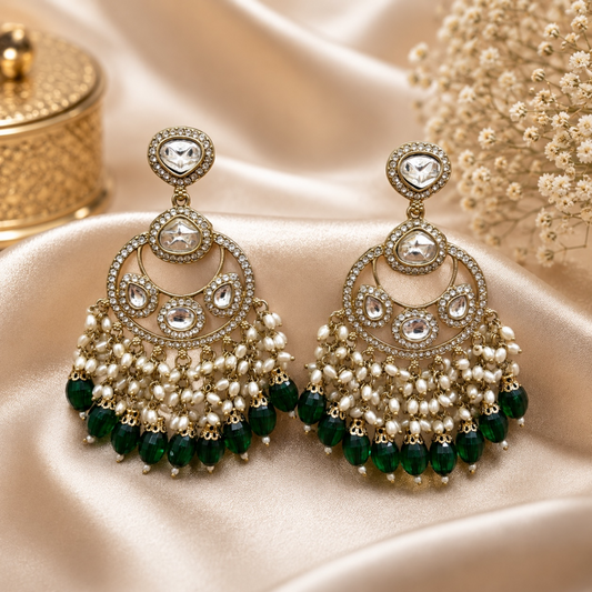 Tripti Chandbali - Bottle Green