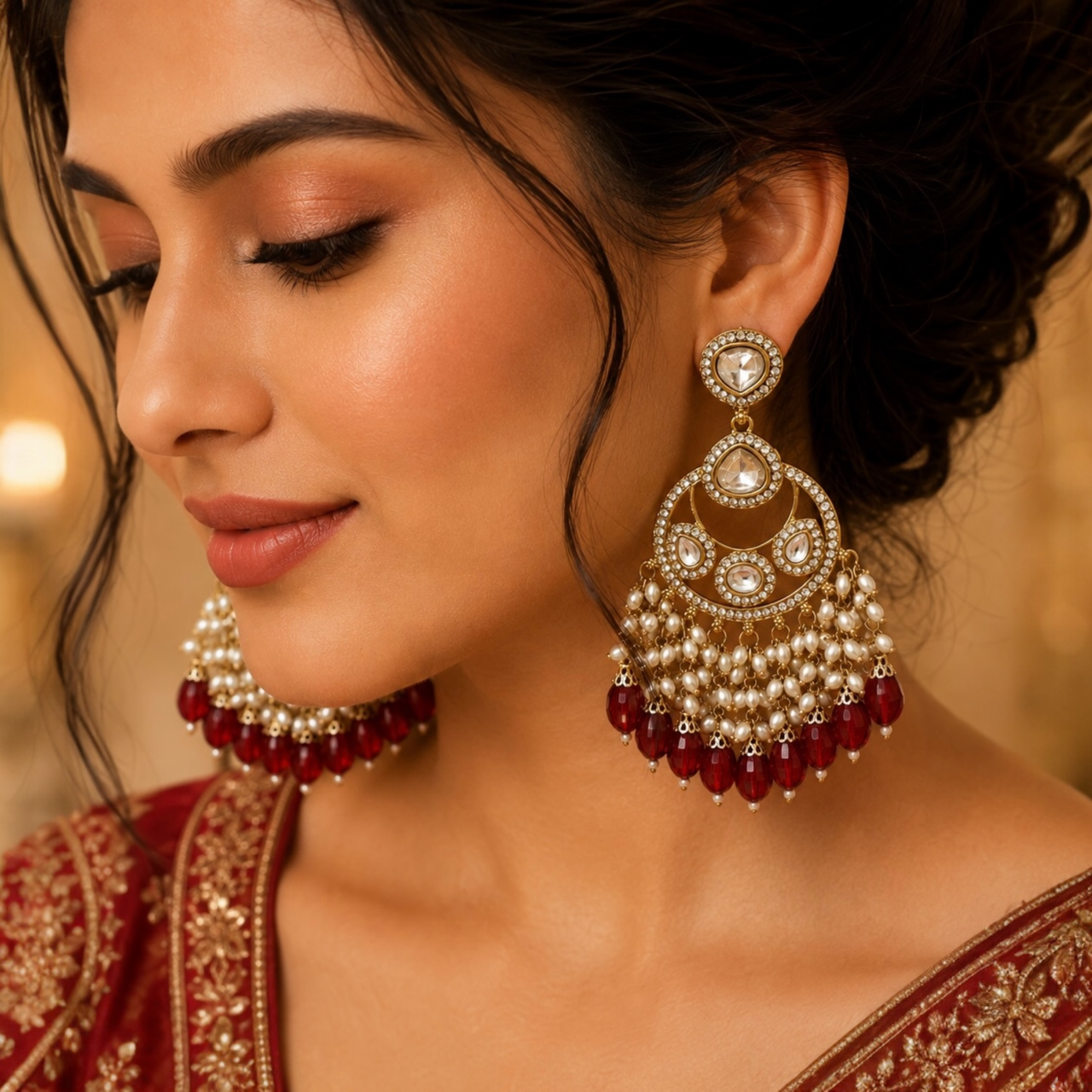 Tripti Chandbali - Red
