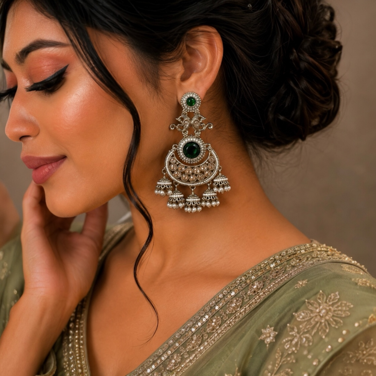 Ritika Earrings - Green